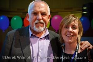 February 14, 2010 - New York, NY - John Ratzenberger poses with Keri WIlmot from www.toyqueen.com at the Disney preview of Toy Story 3 in New York City