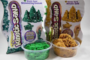 Green and Gold Glitter Kinetic Sand